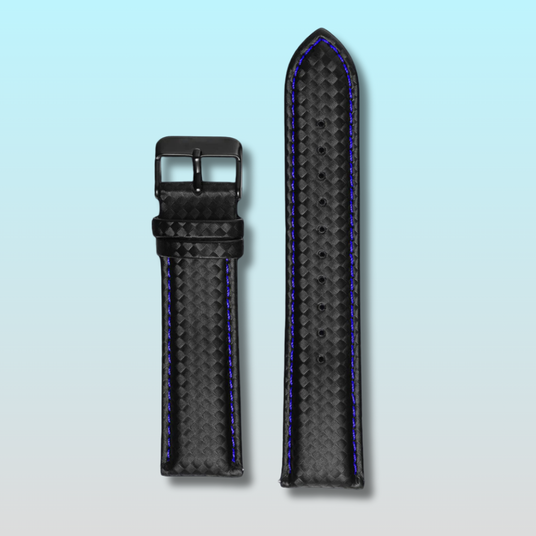 Black & Blue Adjustable Carbon Fibre Strap