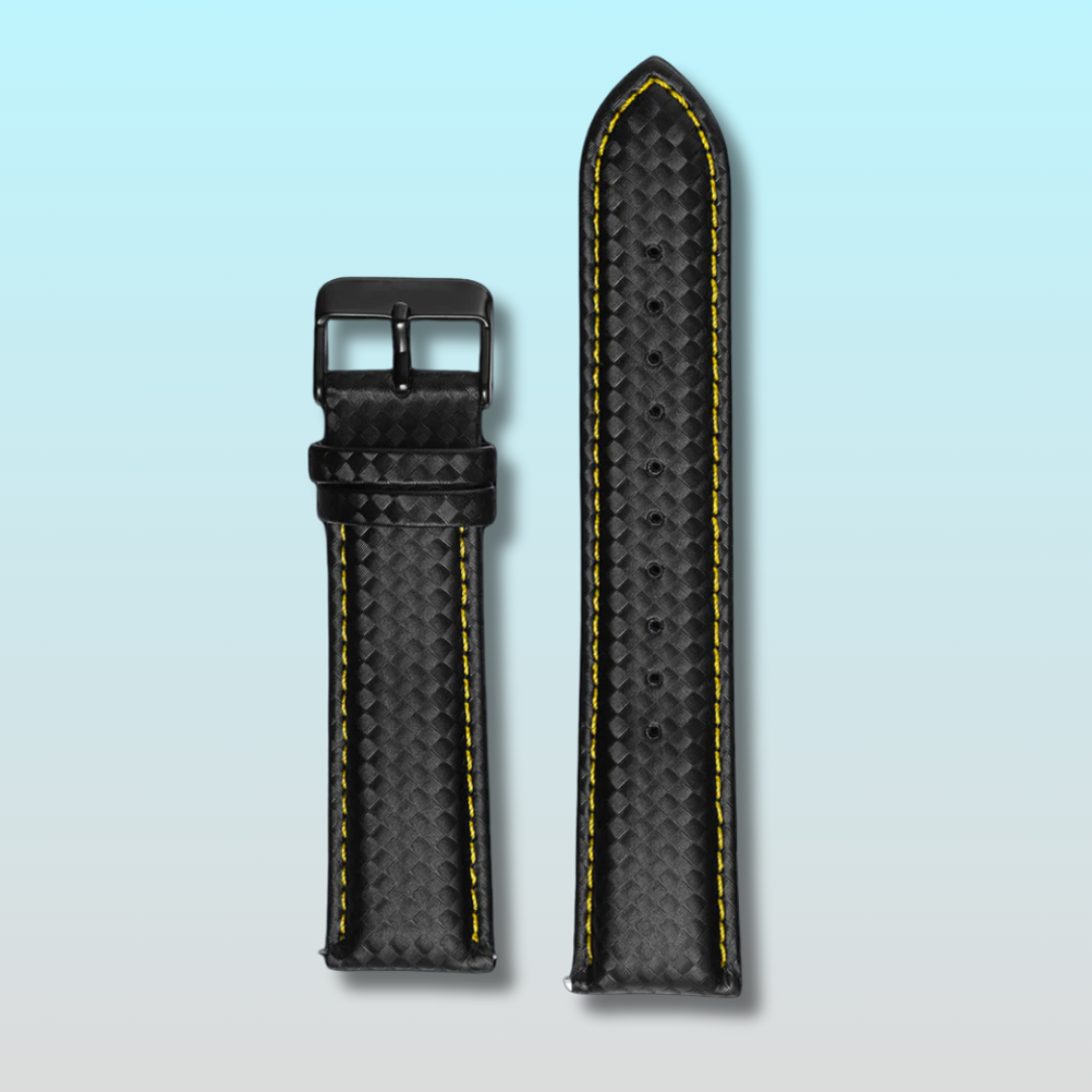 Black & Yellow Adjustable Carbon Fibre Strap