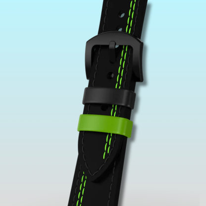 Black & Green Adjustable Leather Strap