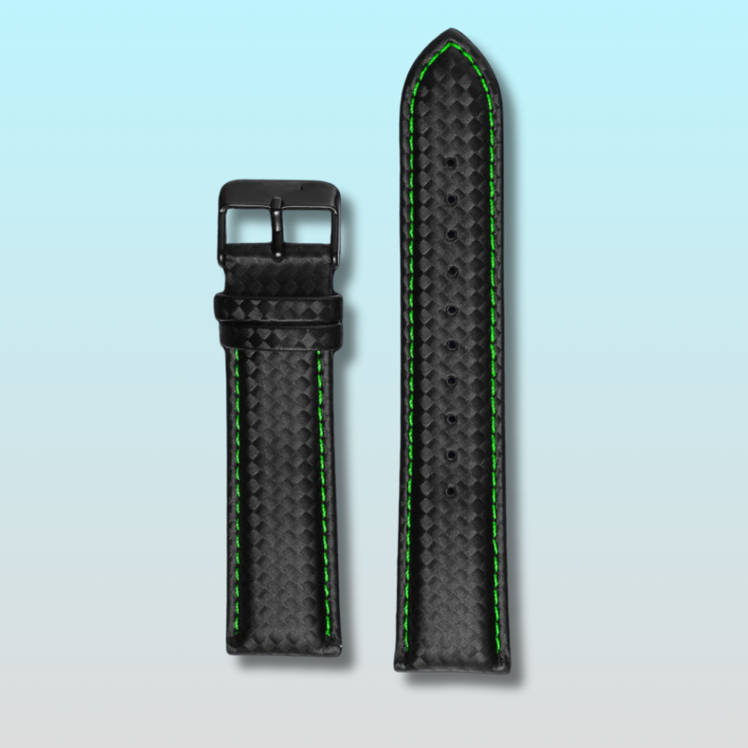 Black & Green Adjustable Carbon Fibre Strap