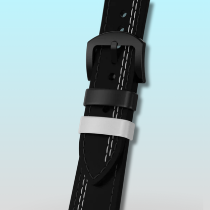 Black & White Adjustable Leather Strap